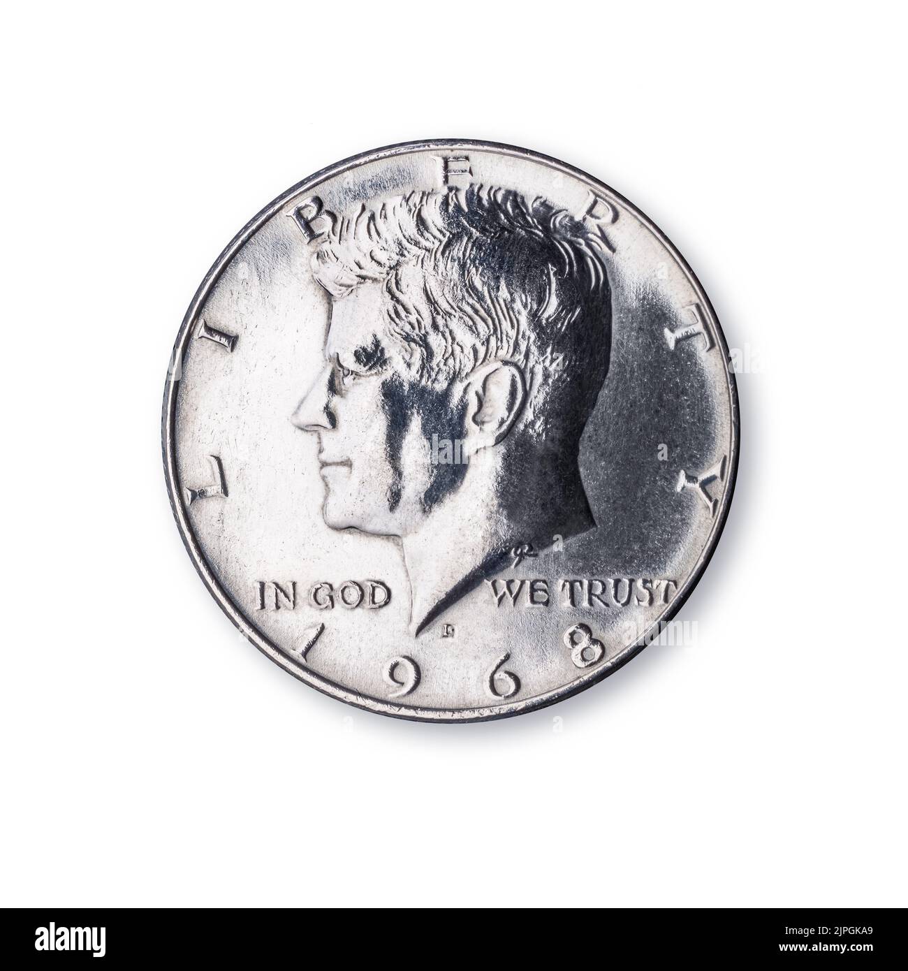 In gott vertrauen wir, john f. kennedy, Halbdollar, in gott vertrauen wir Stockfoto