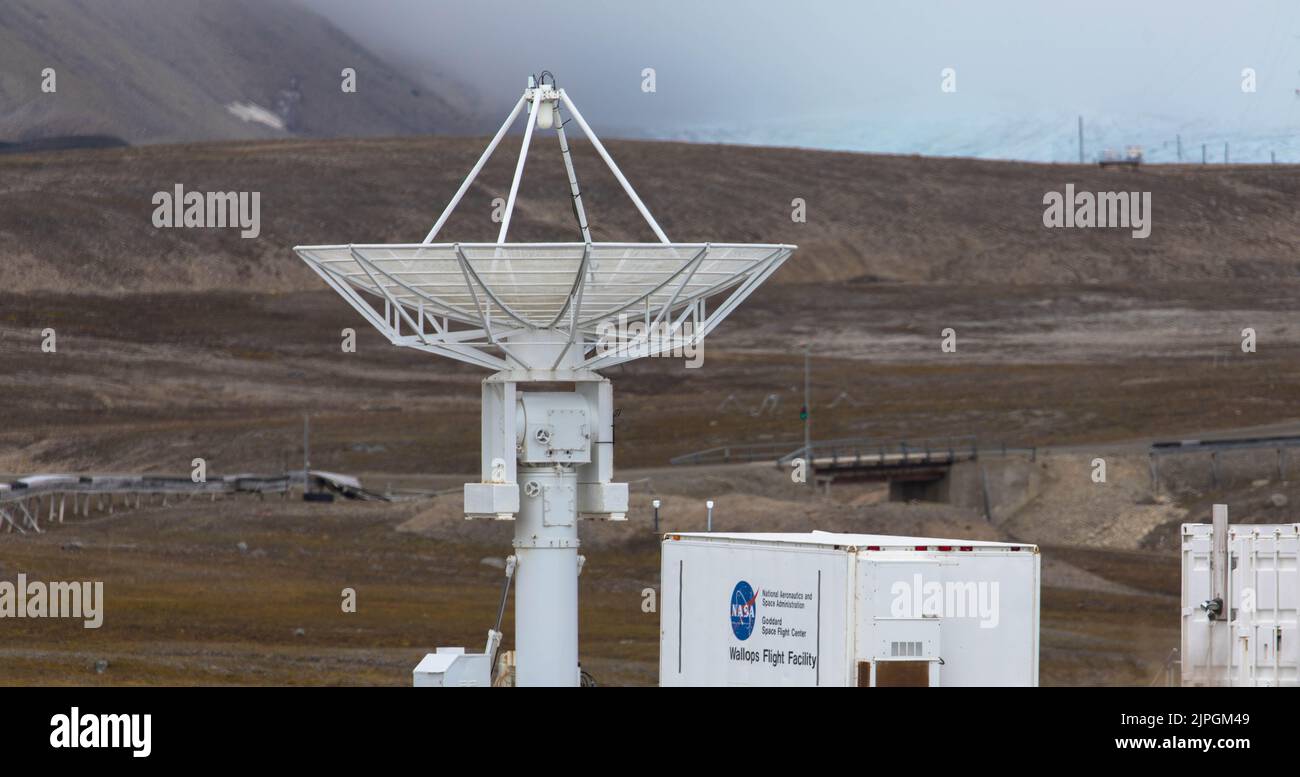 NASA temporäre Forschungsanlage, NY Alesund, Svalbard, Norwegen. 25. Juli 2022 Stockfoto