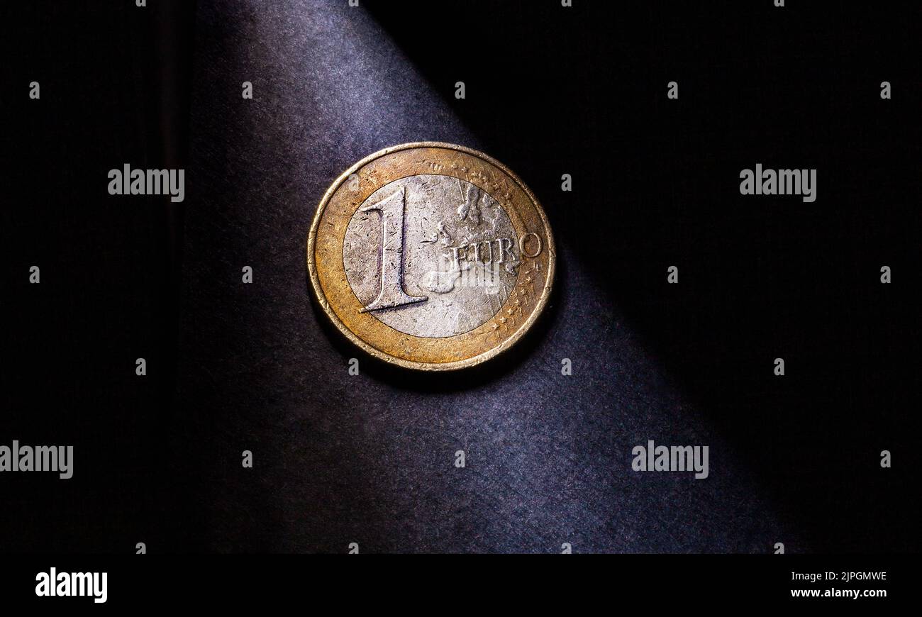 euro-Münze, 1 Euro, Münzen, ein Euro Stockfoto