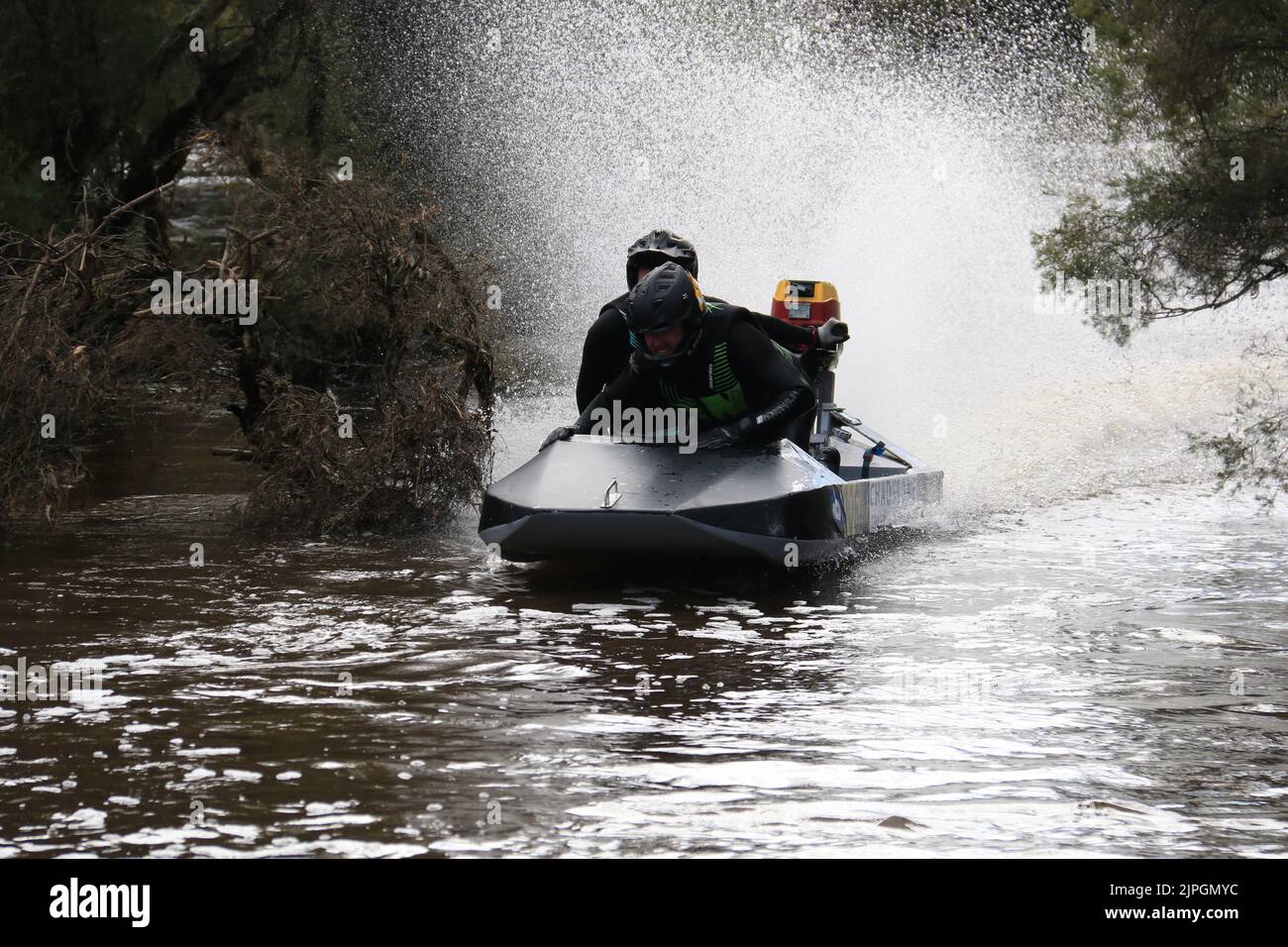 Motorboote, Die Durch Swan Valley Fahren, Avon Descent 2022 Boat Race Stockfoto