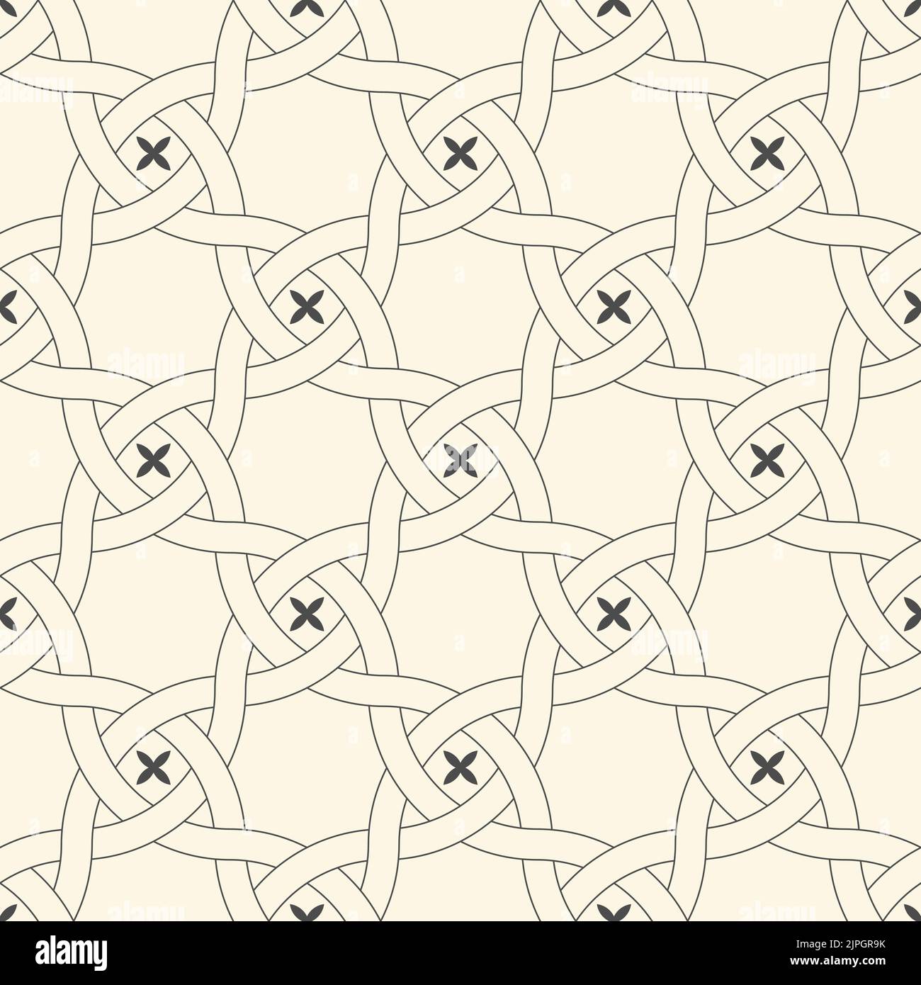 Nahtloses Orientalisches Muster. Abstrakter Monochromer Hintergrund. Vektorgrafik Stock Vektor
