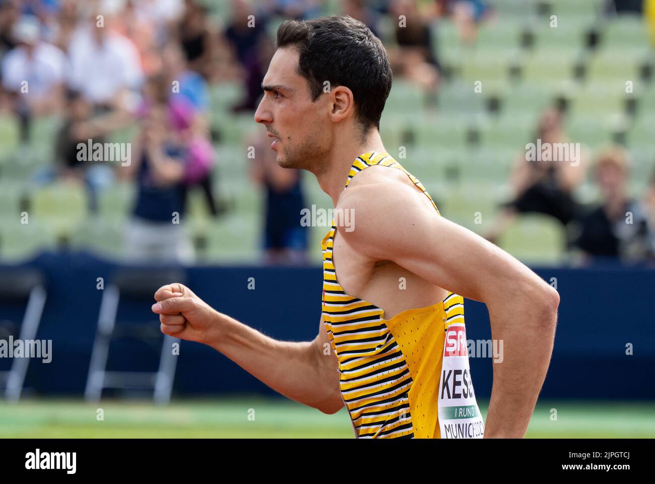 München, Deutschland. 18. August 2022. Europameisterschaften, Europameisterschaft, Leichtathletik, 800m, Männer, Vorhitze im Olympiastadion, Christoph Kessler aus Deutschland im Einsatz. Quelle: Sven Hoppe/dpa/Alamy Live News Stockfoto