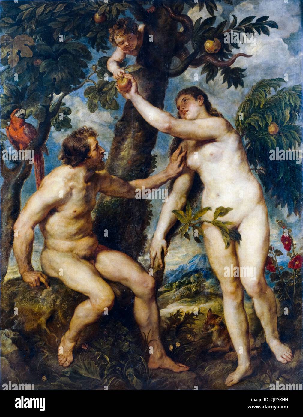 Adam und Eva (nach Tizian), Ölgemälde auf Leinwand von Peter Paul Rubens, 1628-1629 Stockfoto