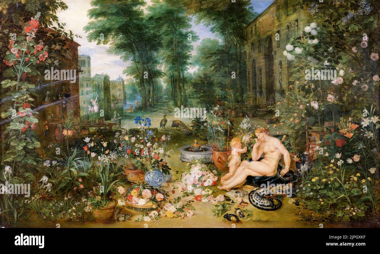 Allegorie des Geruchssinns, Ölgemälde auf Tafel von Peter Paul Rubens, 1617-1618 Stockfoto