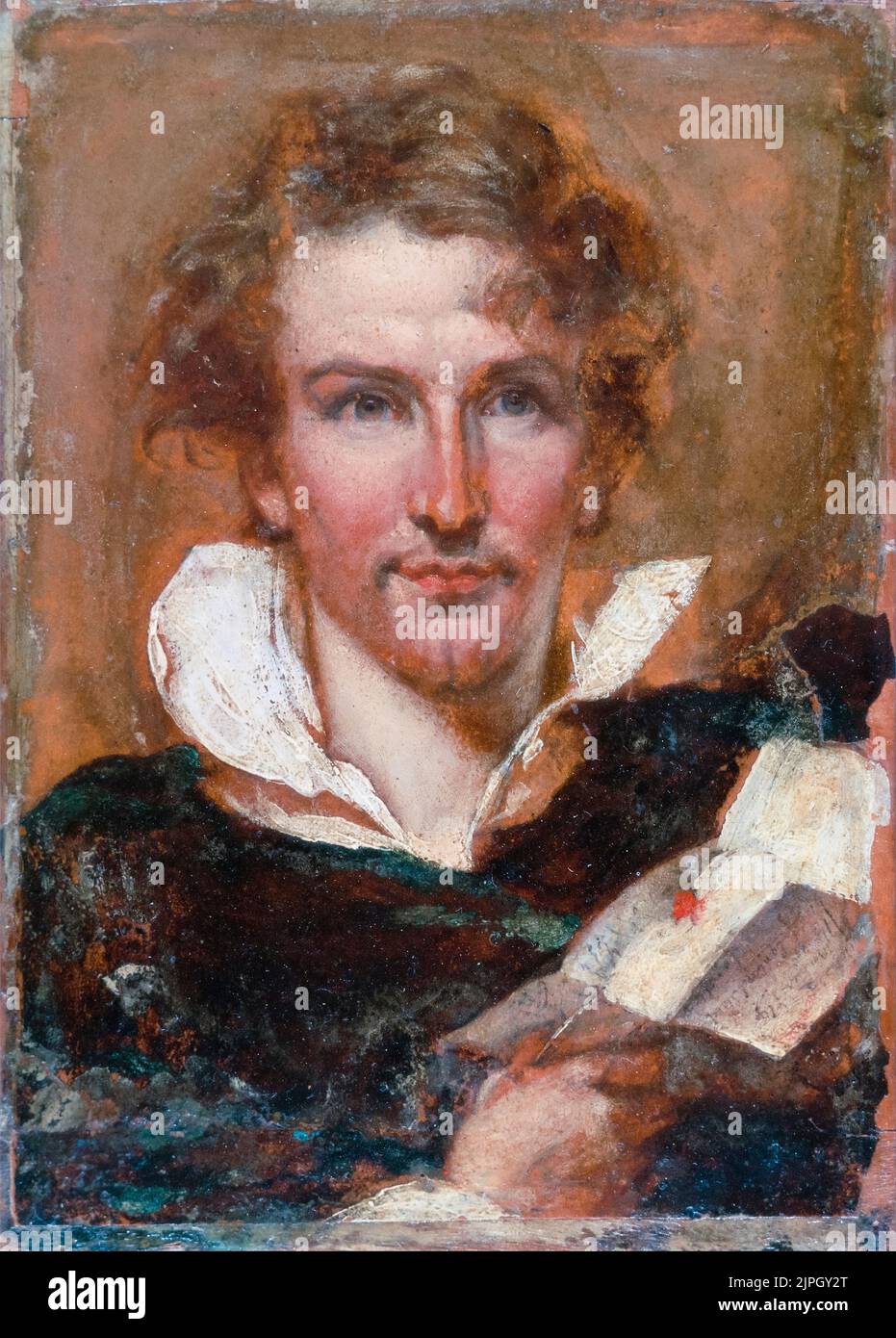 William Etty (1787-1849), Selbstporträt des englischen Historienmalers, Öl auf Papier auf Holz, 1823 Stockfoto