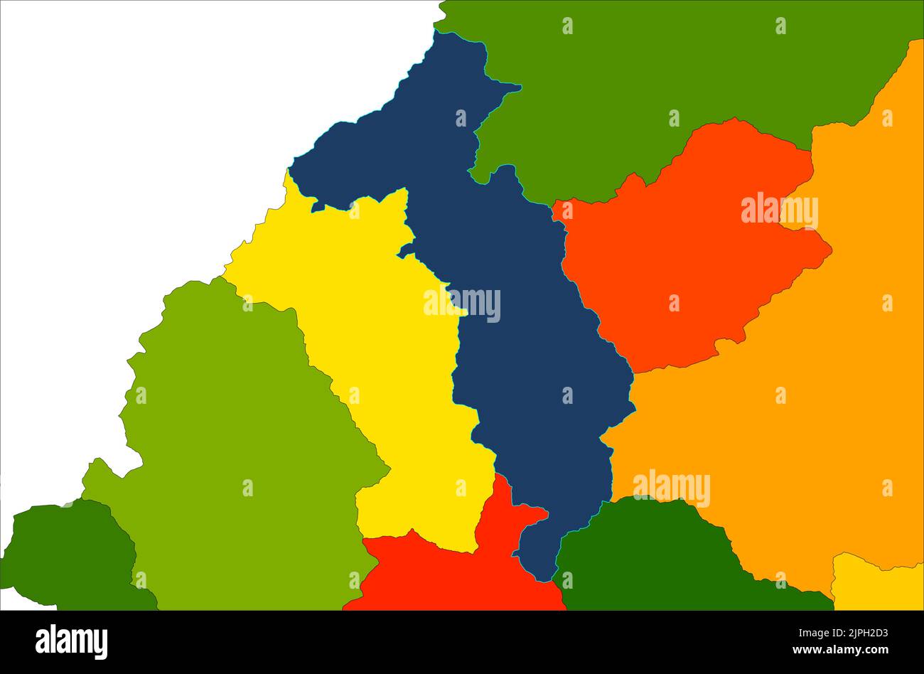 Thimpu Hauptstadt von Bhutan detaillierte Vektor-Karte Illustration , Thimpu scharfe Land-Vektor-Karte Stock Vektor
