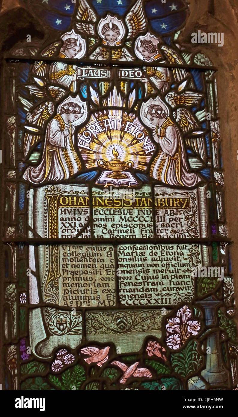 Stanbury Chapel Window, Buntglas, Innere der Hereford Kathedrale - 5 College Cloisters, Cathedral Close, HR1 2NG Stockfoto