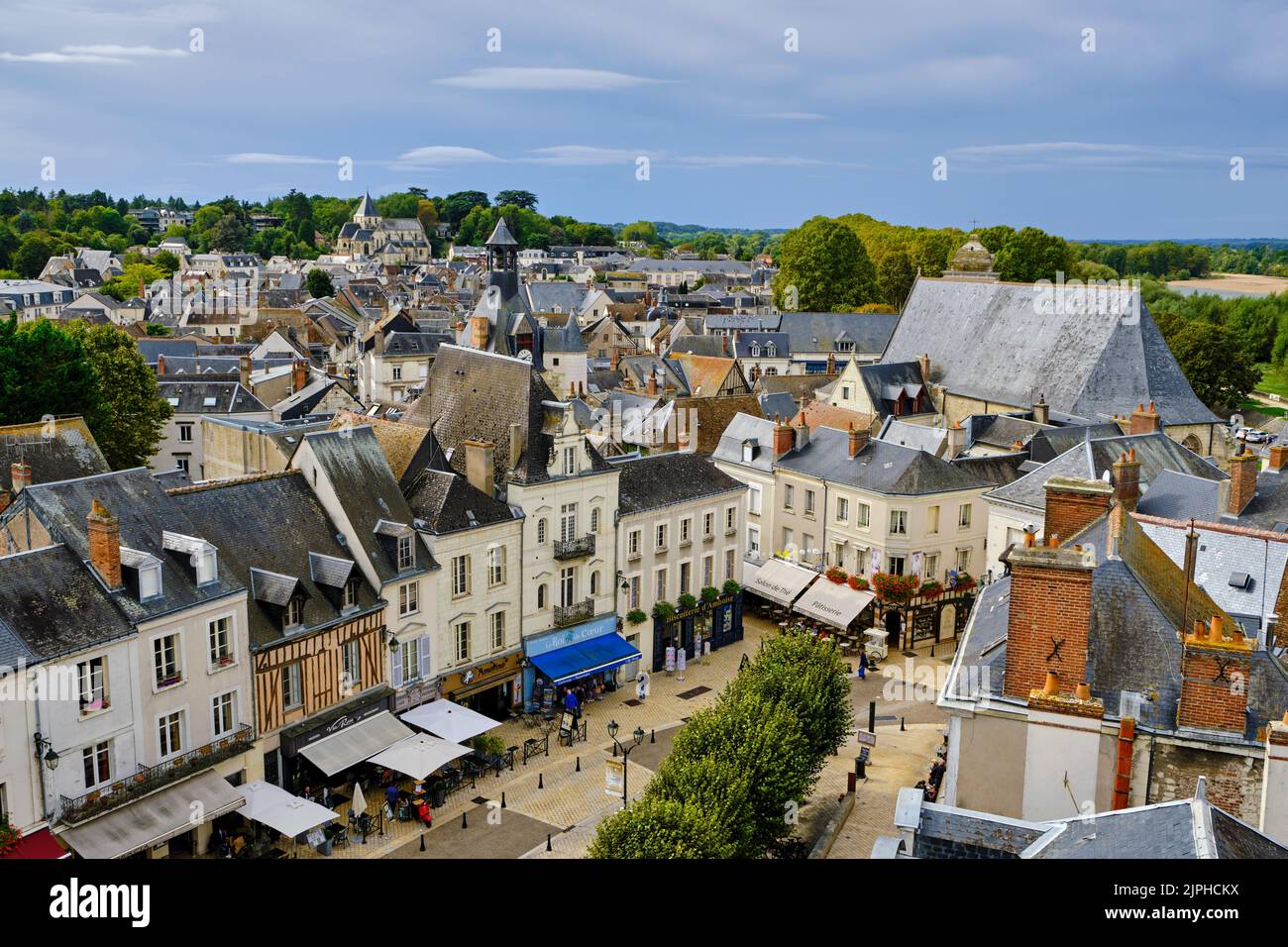 Frankreich, Indre-et-Loire (37), Amboise, Loire-Tal, das von der UNESCO zum Weltkulturerbe erklärt wurde, Schlösser im Loire-Tal, Amboise-Stadt Stockfoto