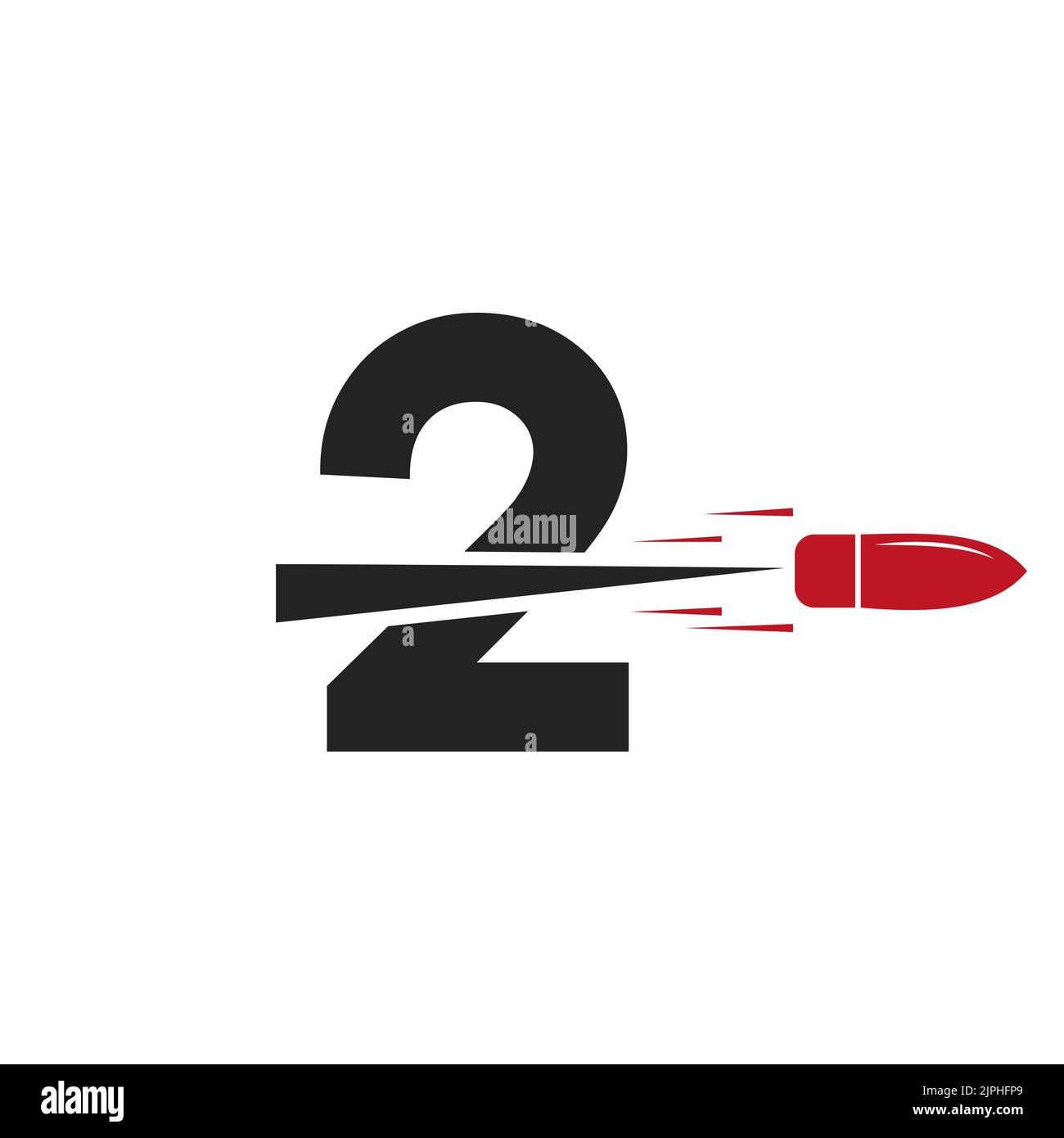 Letter 2 Schuss Bullet Logo Vektor-Vorlage Konzept Für Verteidigung Logo Stock Vektor