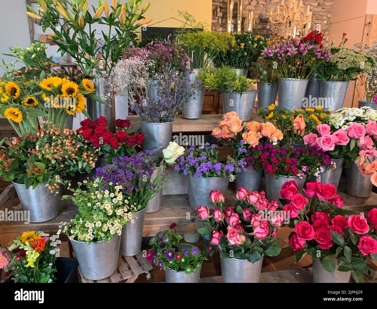 Floristik, Blumengeschäft, Floristik, Blumenläden, Einzelhandel Stockfoto