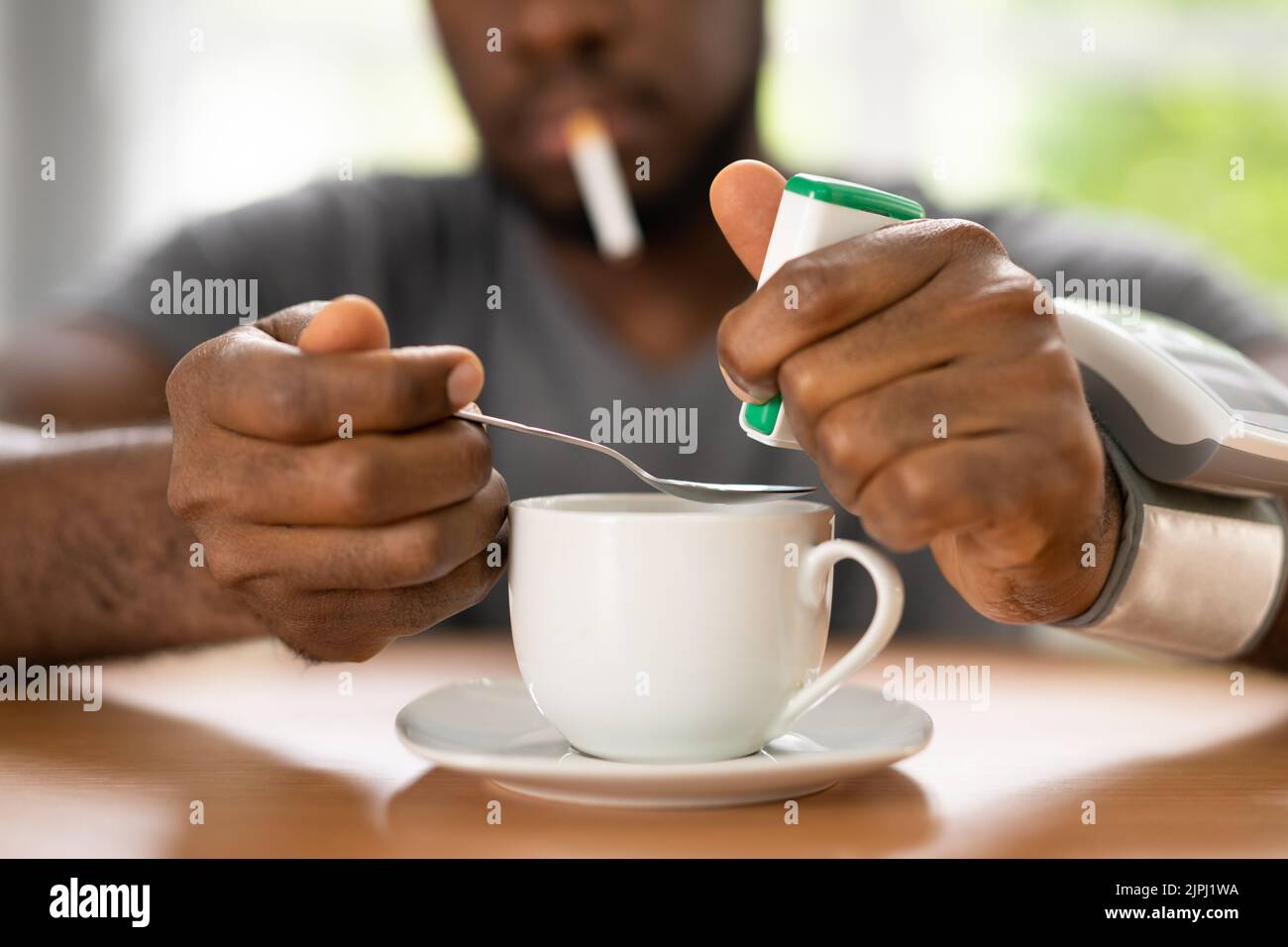 Diabetes Und Sugar Addiction. Schlechte Gewohnheiten Und Lethargie Stockfoto