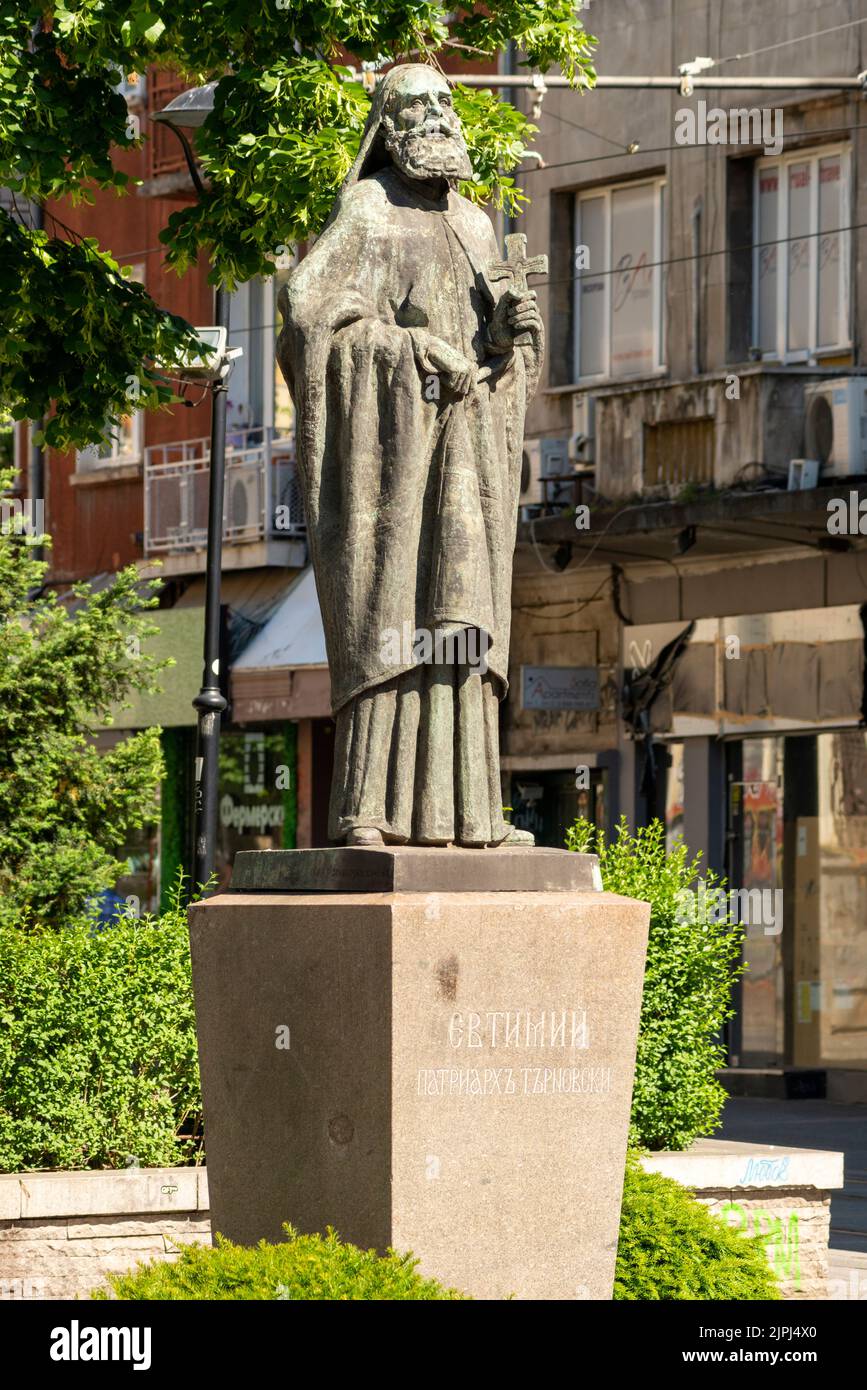 Statue des Patriarchen Evtimiy in Sofia, Bulgarien, Osteuropa, Balkan, EU Stockfoto