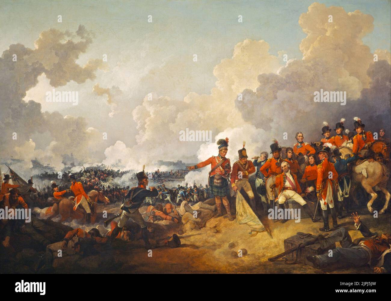 Der britische Sieg über die Franzosen in der Schlacht von Alexandria führte zum Ende der militärischen Präsenz Napoleons in Ägypten. Gemälde von Philip James de Loutherbourg Stockfoto