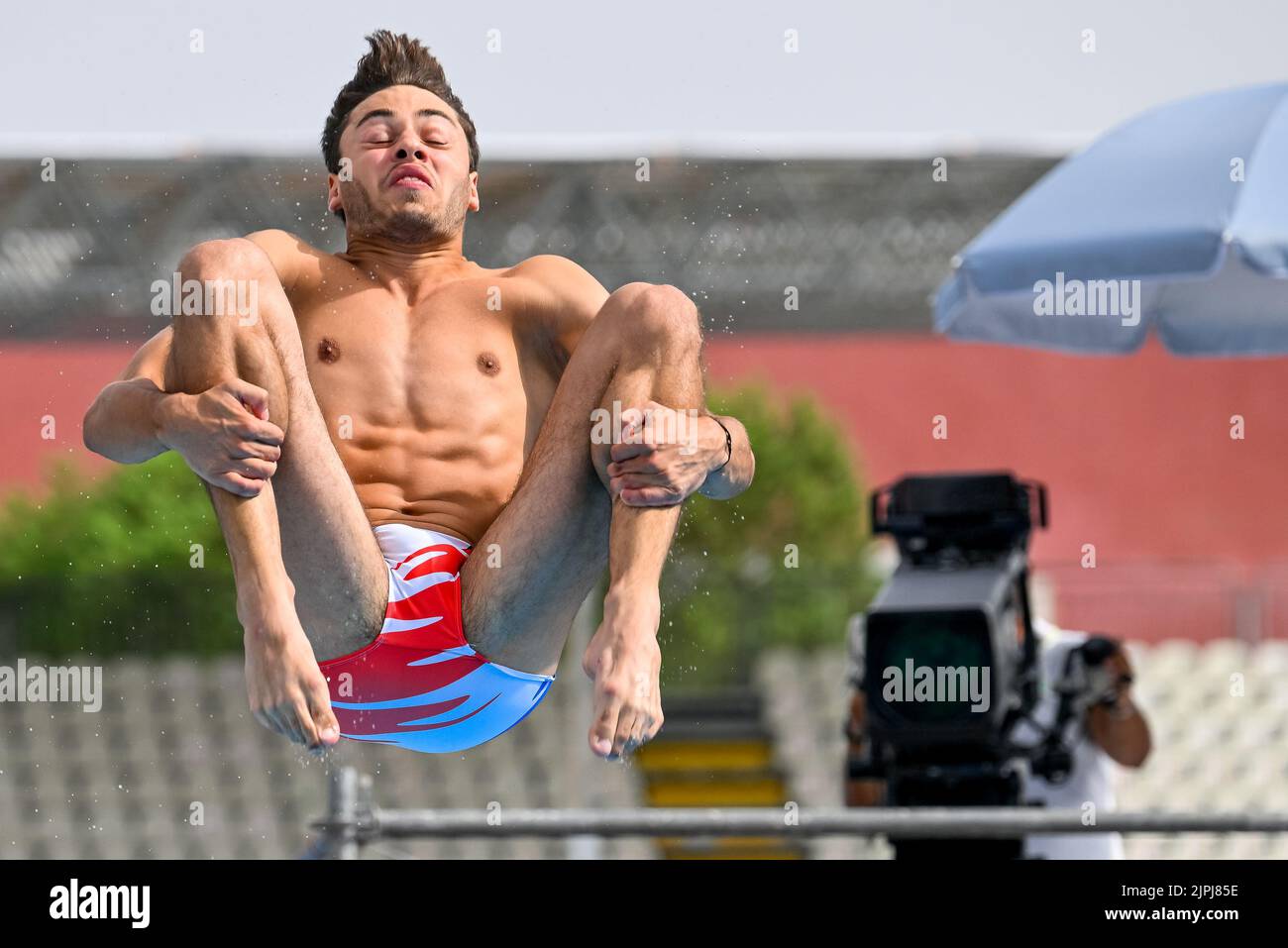 Roma, Italien. 18. August 2022. BOUYER Jules FRA FRANCE1m Sprungbrett Männer Vorläufiges Tauchen Roma, 18/8/2022 Stadio del Nuoto XXVI len Europameisterschaften Roma 2022 Foto Andrea Masini/Deepbluemedia/Insidefoto Kredit: Insidefoto di andrea staccioli/Alamy Live News Stockfoto