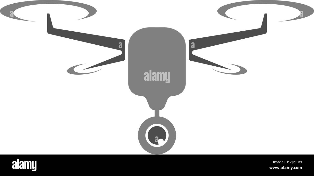 Ein Drohnensymbol auf weißem Hintergrund isoliert Stock Vektor
