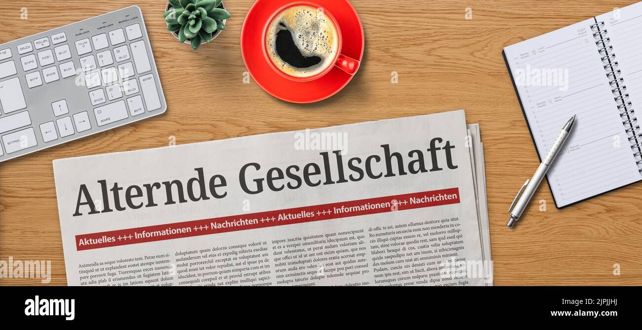 Schlagzeile, alternde gesellschaft, Schlagzeilen Stockfoto Schlagzeile, alternde gesellschaft, Schlagzeilen Stockfoto