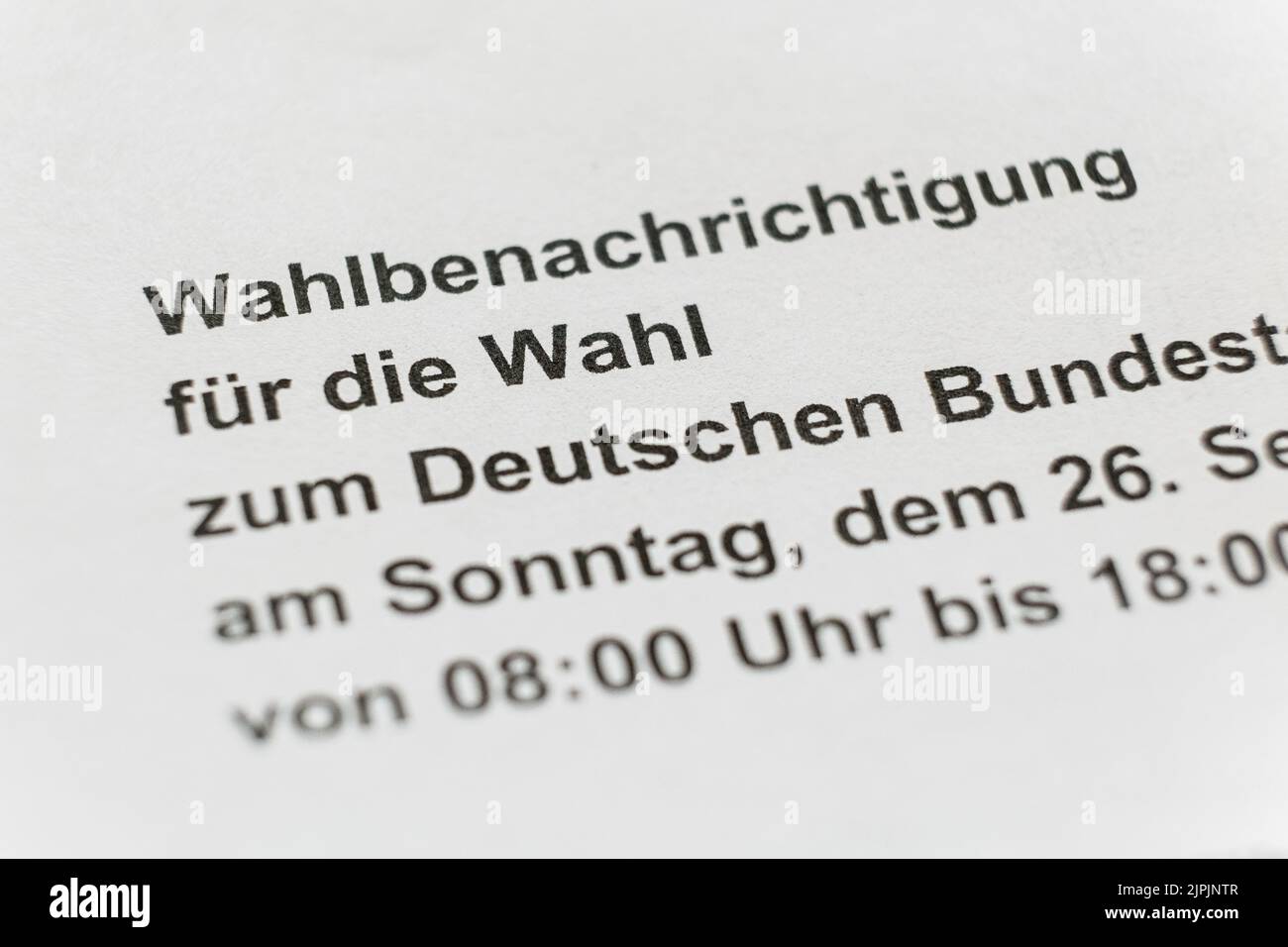 Wahl, deutscher bundestag, Wahlbenachrichtigung, amtliche Wahlbenachrichtigung, Wahlen, deutscher bundestag, Wahlbenachrichtigungen Stockfoto