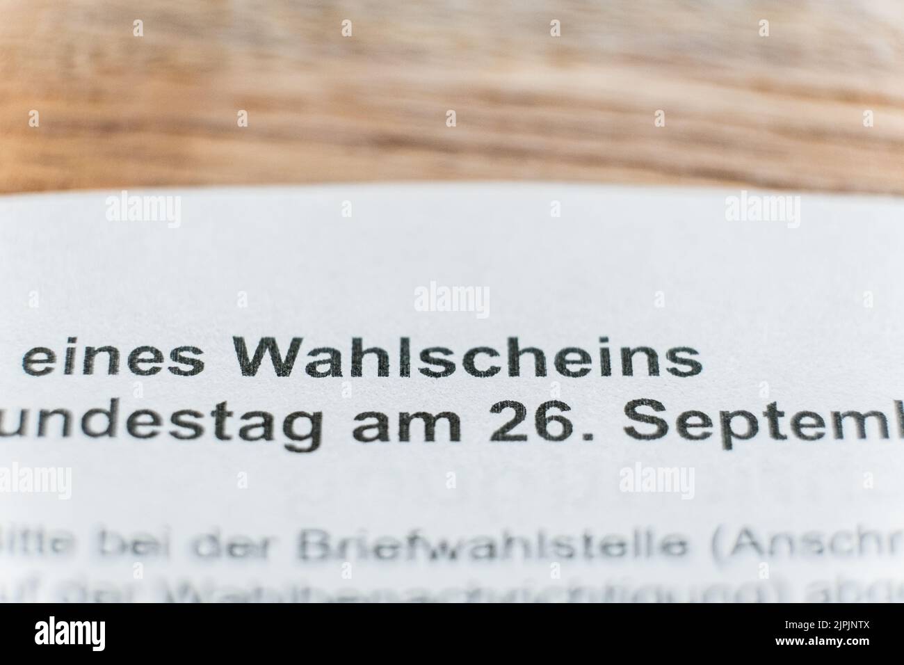 Wahlbenachrichtigung, Bundestagswahl, Stimmzettel, amtliche Wahlbenachrichtigung, Wahlbenachrichtigungen, bundestagswahlen, Stimmzettel Stockfoto