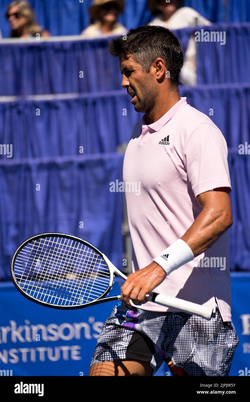 West Vancouver, Kanada. 16. August 2022. West Vancouver, British Columbia, Kanada, 16. 2022. August Fernando Verdasco (Spanien) während des Odlum Brown VanOpen Tennisturniers am 16. August 2022 im Hollyburn Country Club in West Vancouver, BC, Kanada. (Amy Elle/SPP) Quelle: SPP Sport Press Photo. /Alamy Live News Stockfoto