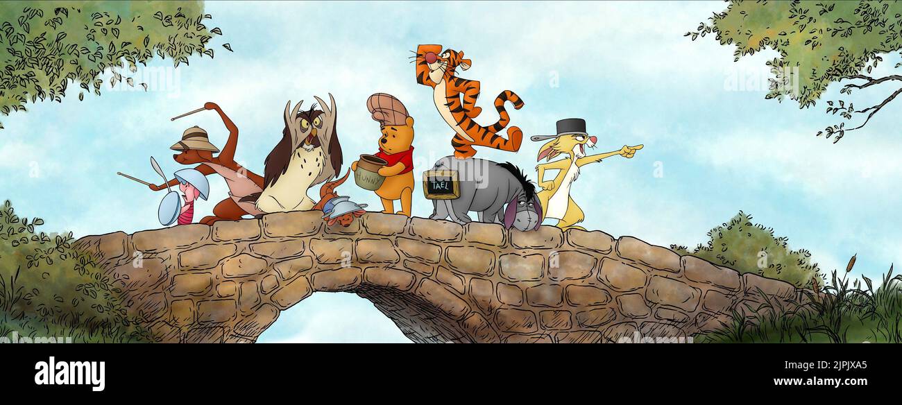 FERKEL, KANGA, OWL, ROO, POOH, TIGGER, EEYORE, KANINCHEN, WINNIE THE POOH, 2011 Stockfoto