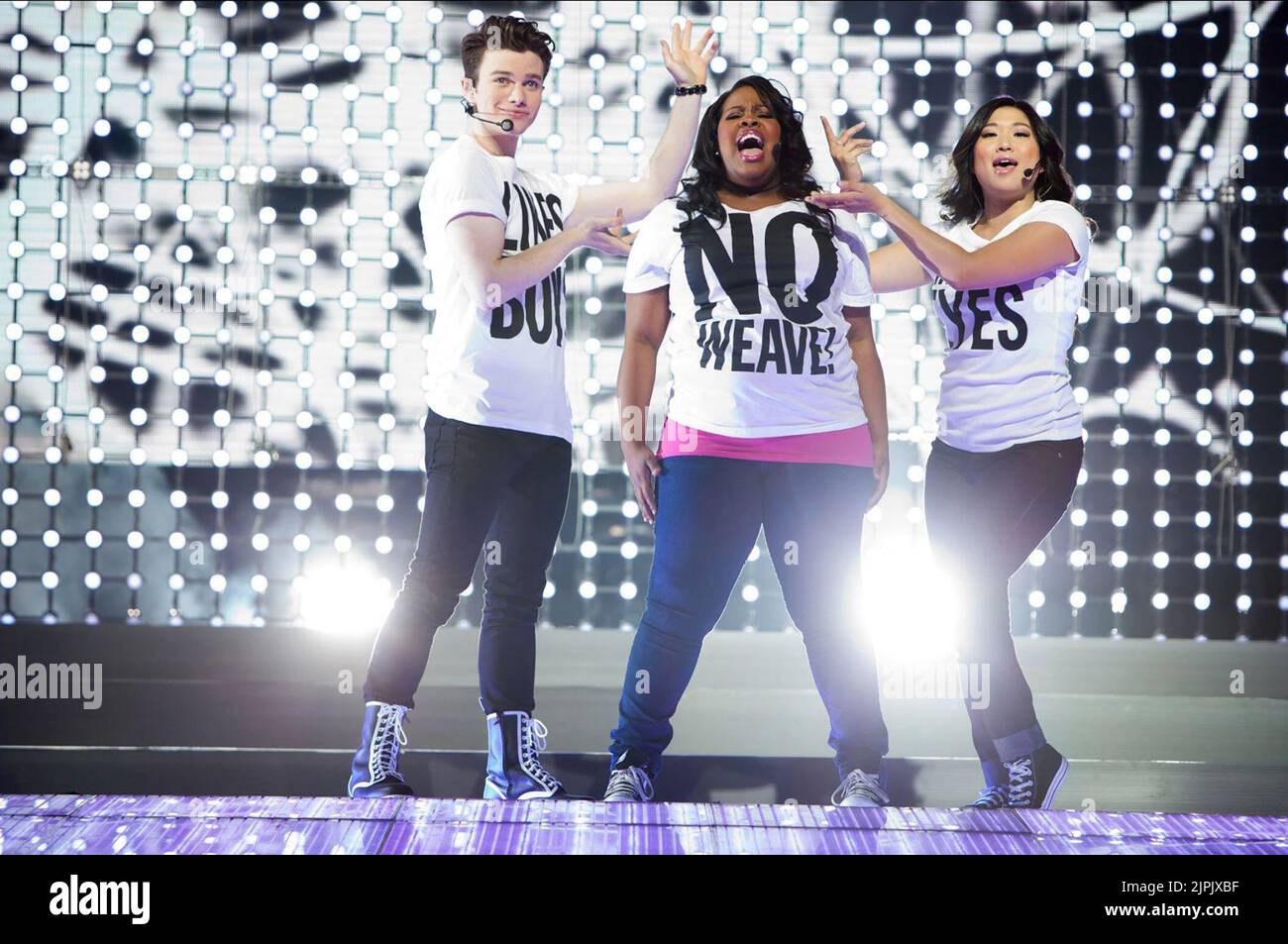 CHRIS COLFER, AMBER RILEY, JENNA USHKOWITZ, GLEE: Der 3D-Konzert Film, 2011 Stockfoto