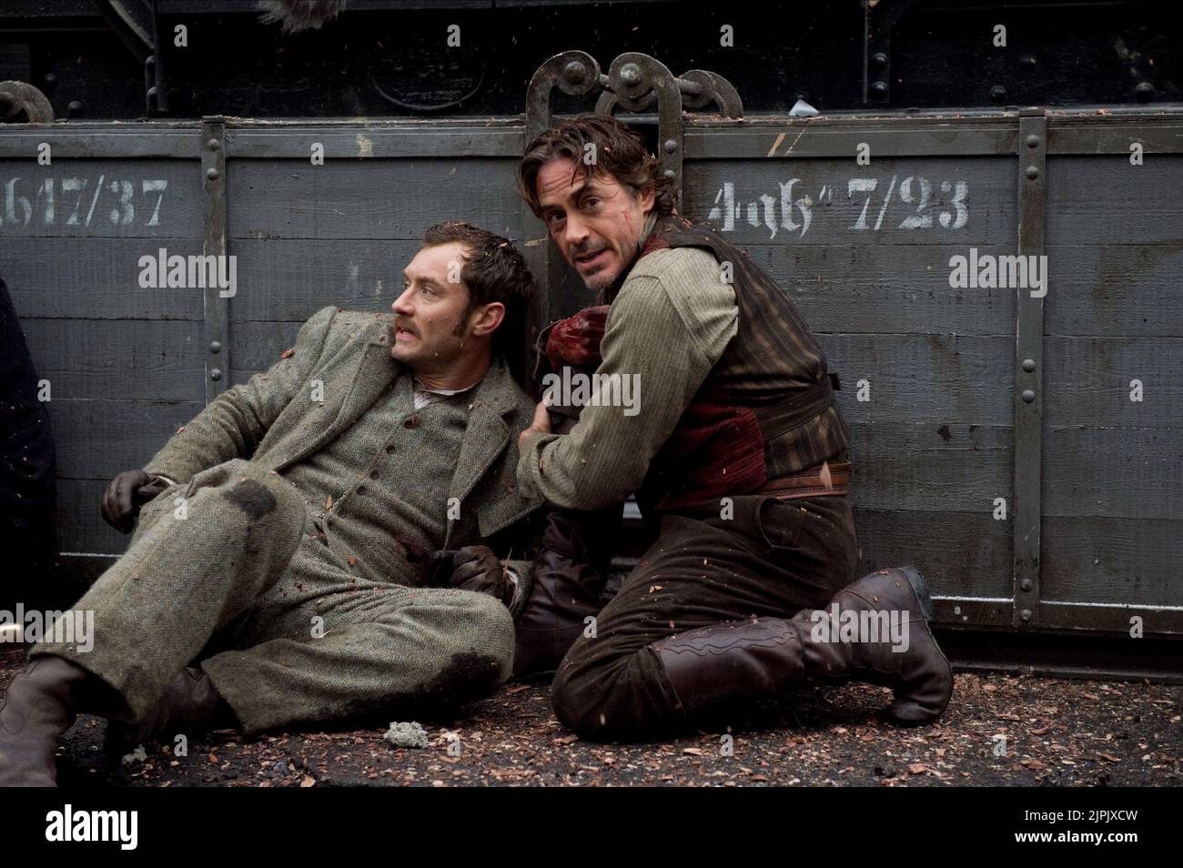 JUDE LAW, Robert Downey jr., SHERLOCK HOLMES: EIN SPIEL DER SCHATTEN, 2011 Stockfoto