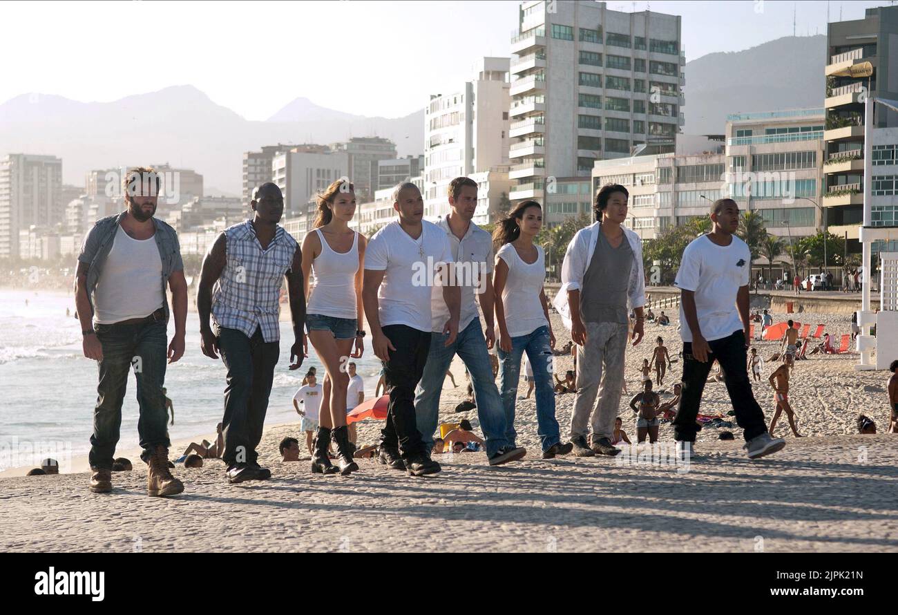 MATT SCHULZE, Tyrese Gibson, VIN DIESEL, Paul Walker, Jordana Brewster, LUDACRIS, FAST FÜNF, 2011 Stockfoto