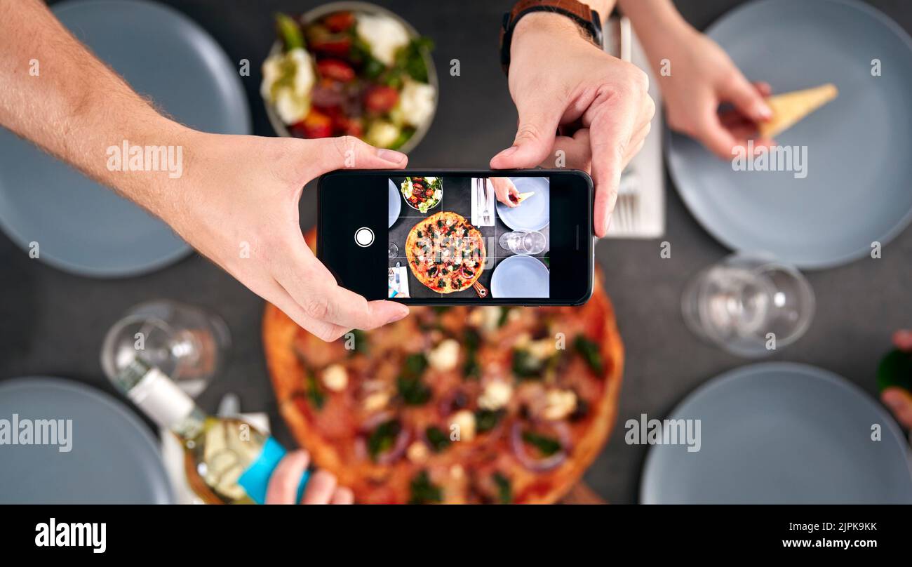 Foto, Pizza, Mittagessen, Food-Fotografie, instagram, Fotos, Pizza, Mittagessen Stockfoto