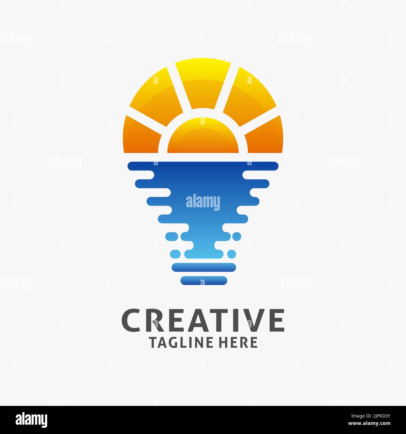 Kreatives Lampenlogo im Sunset-Design Stock Vektor