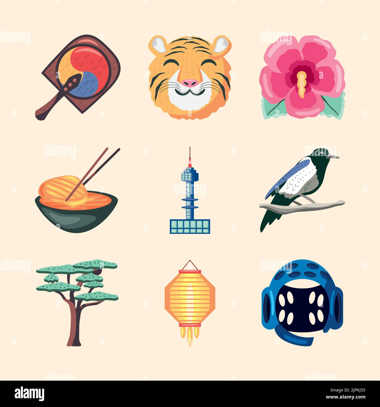 Symbole, Replik von Korea Stock Vektor