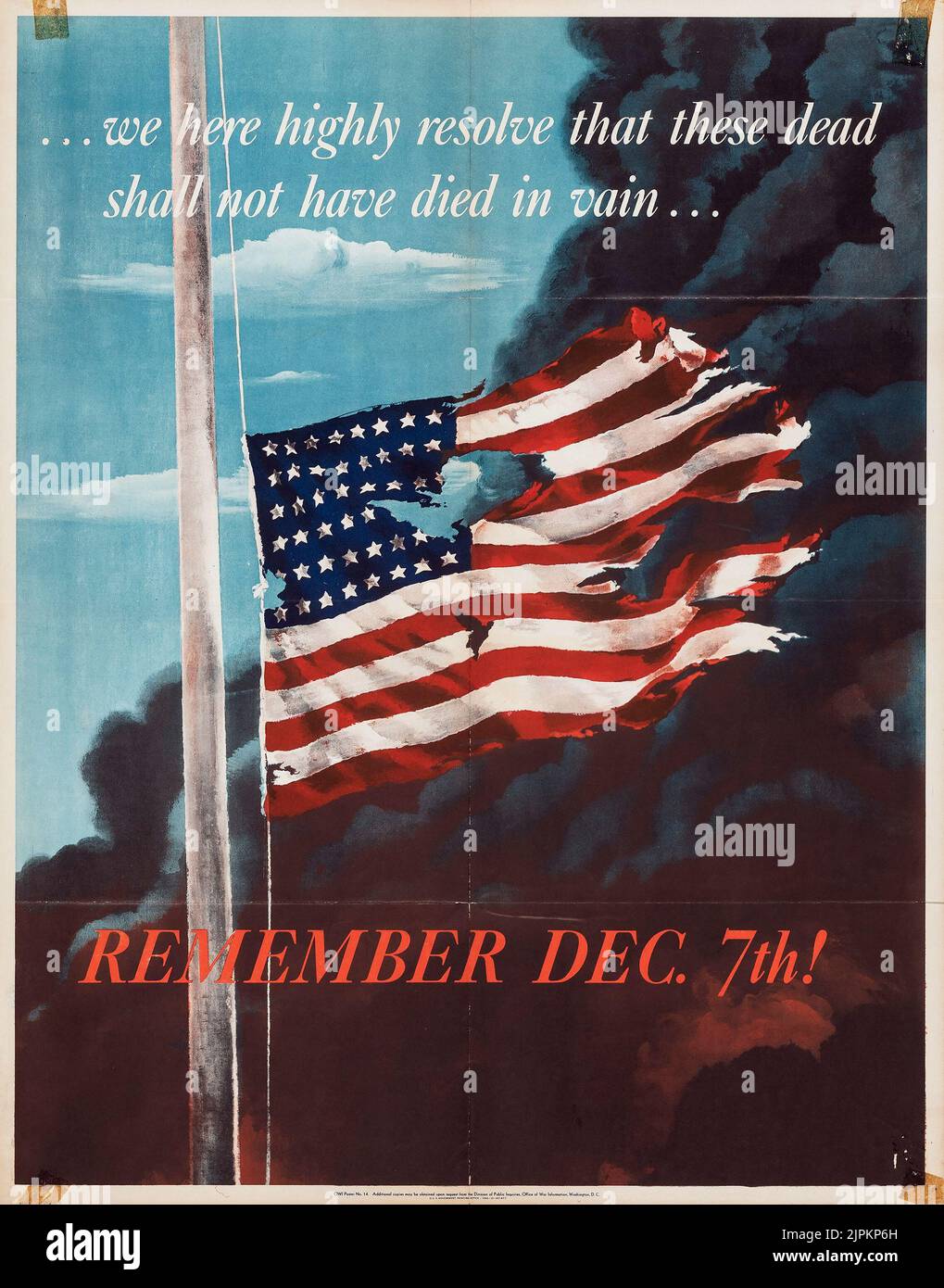 Propaganda des Zweiten Weltkriegs (USA Regierungsdruckerei, 1942) erinnern Sie sich an den 7.. Dezember Stockfoto