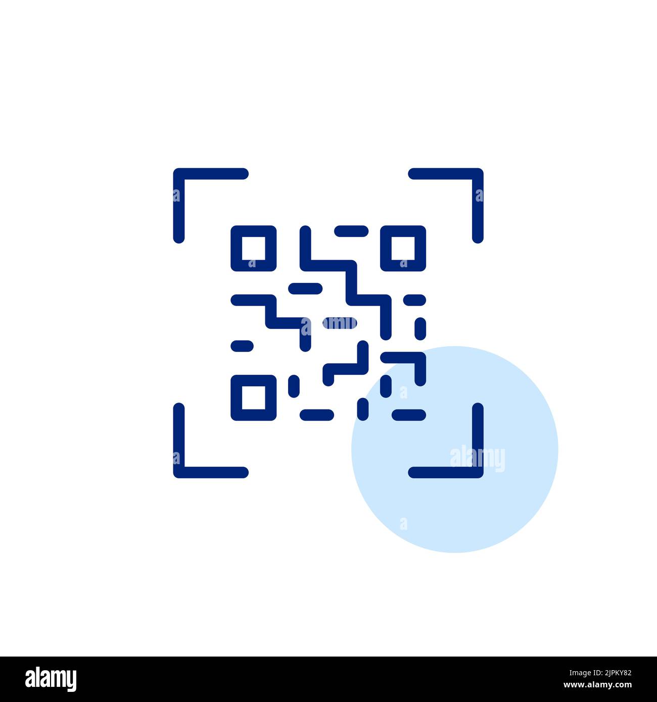 Scannen von QR-Codes. Pixel-perfektes, bearbeitbares Strichliniensymbol Stock Vektor