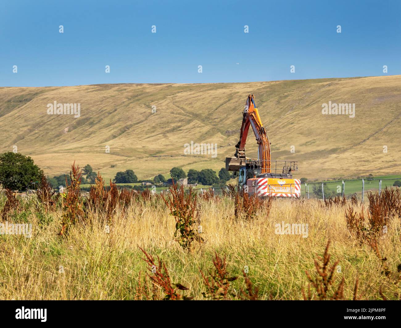 Neue Häuser werden auf Grünflächen in Clitheroe, Lancashire, Großbritannien, gebaut. Stockfoto