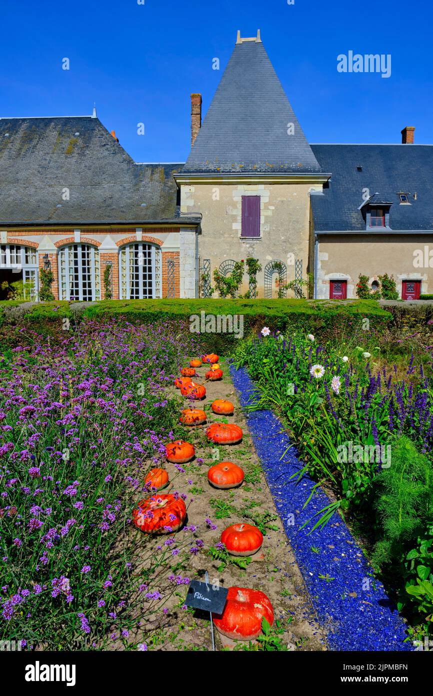 Frankreich, Loir-et-Cher (41), Cheverny, Loire-Tal, UNESCO-Weltkulturerbe, Schlösser im Loire-Tal, Schloss Cheverny, Gärten Stockfoto