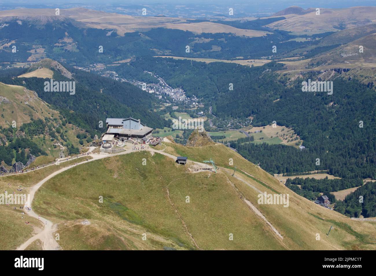 Die Ankunft der Seilbahn Puy de Sancy, Frankreich. Stockfoto