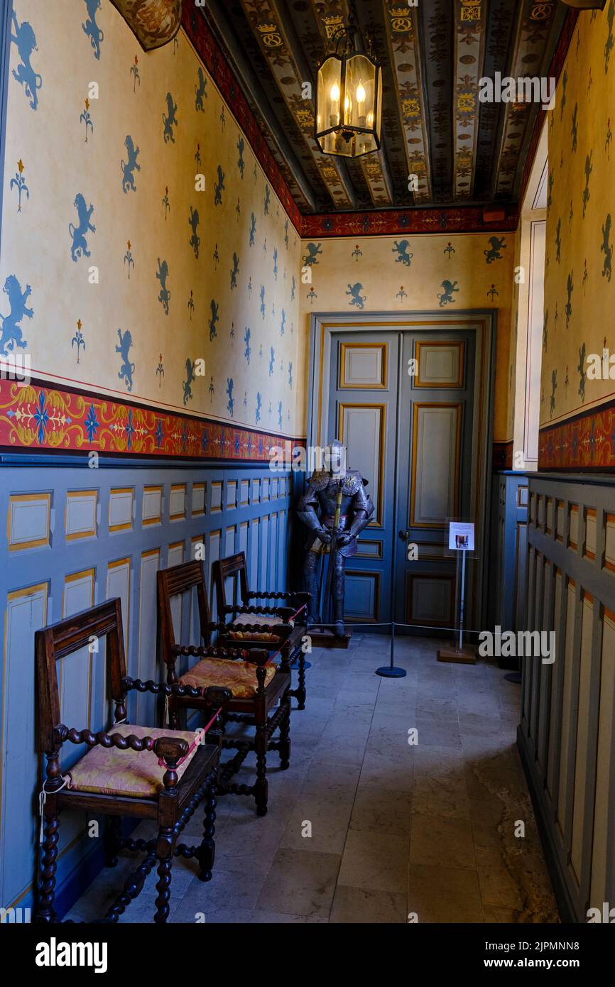 Frankreich, Loiret (45), Loire-Tal von der UNESCO zum Weltkulturerbe erklärt, Sully-sur-Loire, Château de Sully-sur-Loire, 14.-18. Jahrhunderte, Vestibül Stockfoto