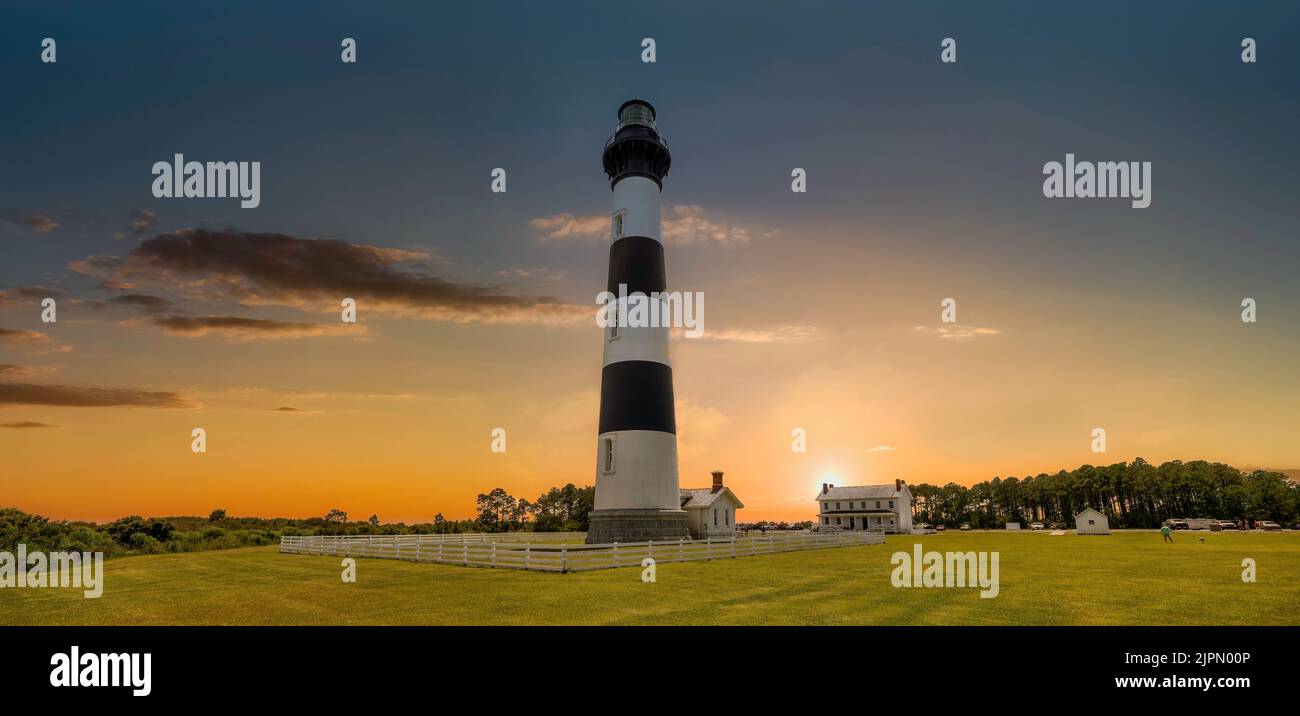 Bodie Lighthouse North Carolina at Dusk Stockfoto