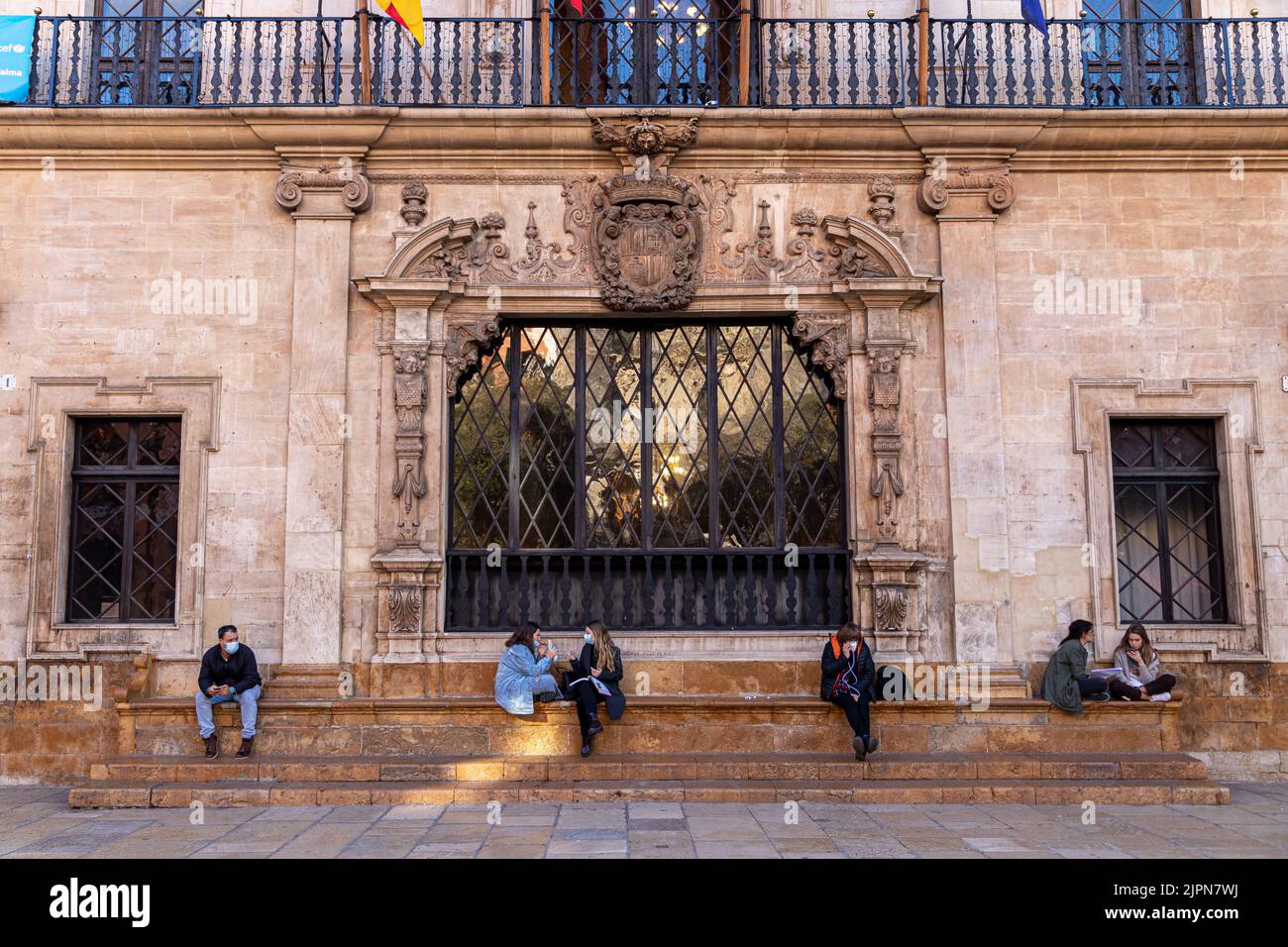 Palma de Mallorca, Spanien. Die Banc del si no fos (Sitz von Ich gehe nicht) im Ajuntament de Palma (Rathaus von Palma, auch Cort genannt Stockfoto