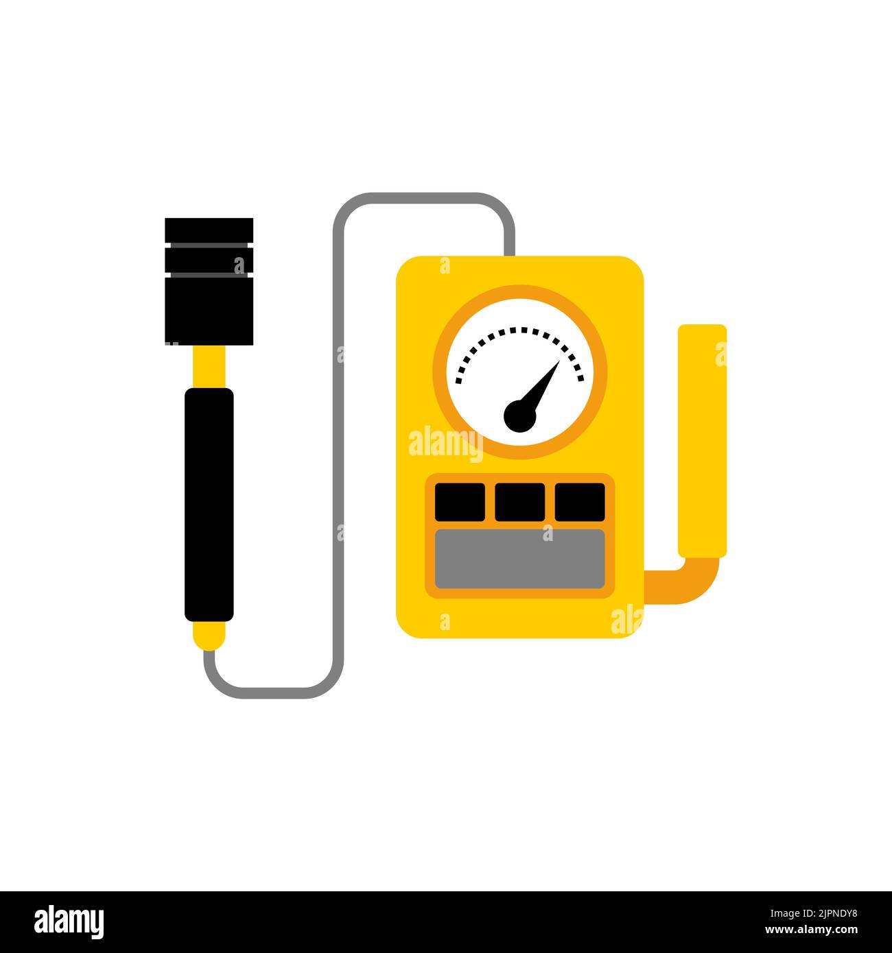 Dosimetergerät zur Messung der Strahlung. Vektorgrafik Stock Vektor