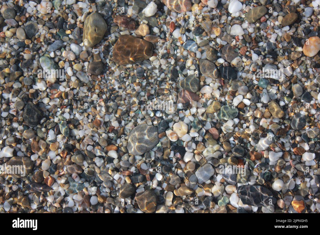 Sonniger Urlaub auf der griechischen Insel Crete.sea ​​pebbles Stockfoto
