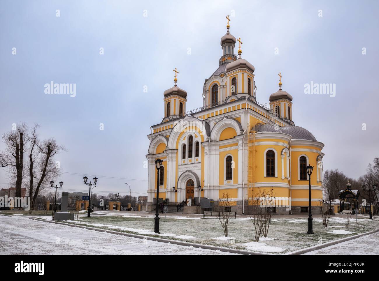 Restaurierte Trinity-Kathedrale von Kinovia Alexander Newski Lavra, St. Petersburg, Russland Stockfoto