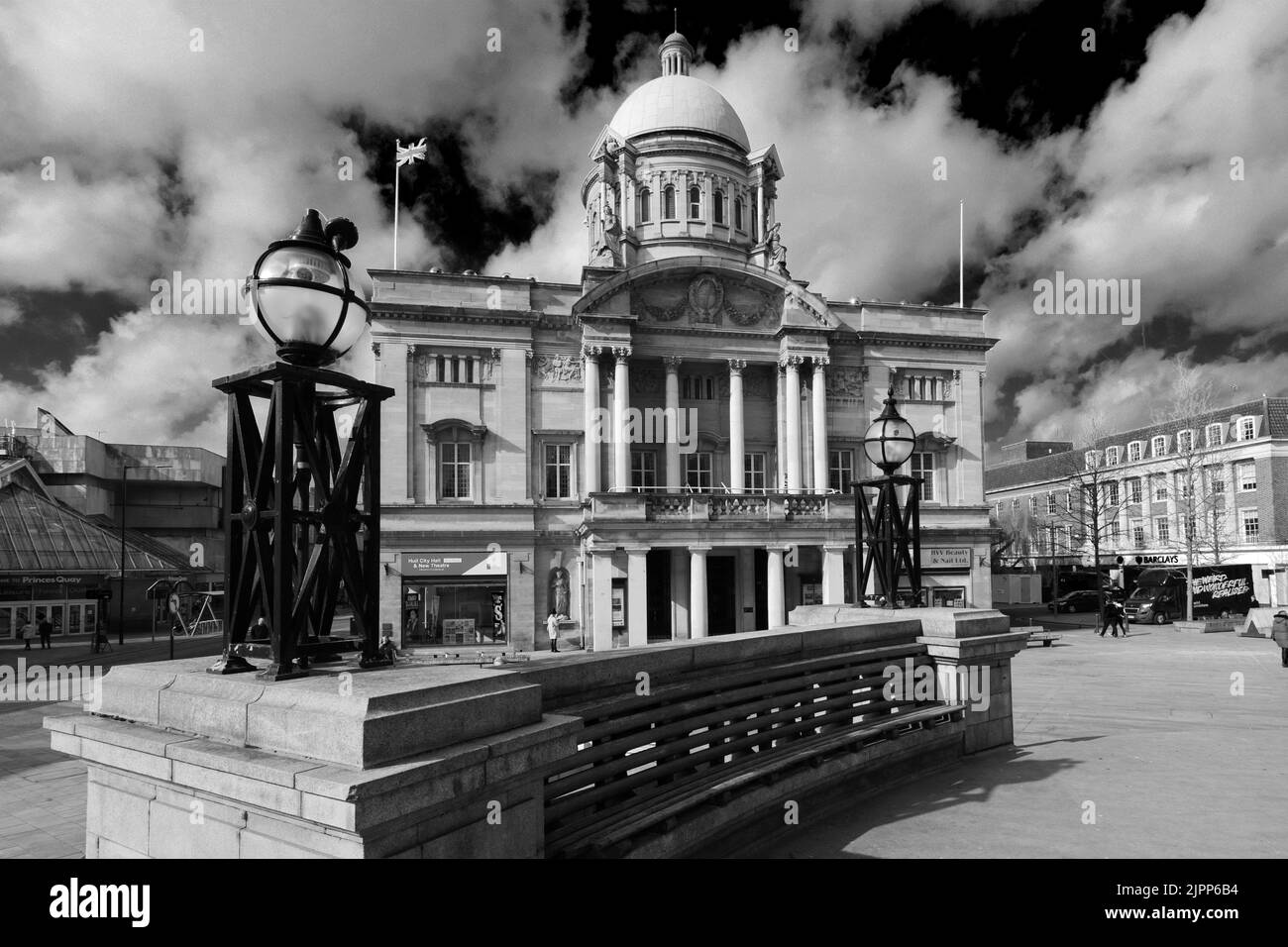 Hull City Hall, Queen Victoria Square, Kingston-upon-Hull, East Riding of Yorkshire, Humberside, England, Großbritannien Stockfoto
