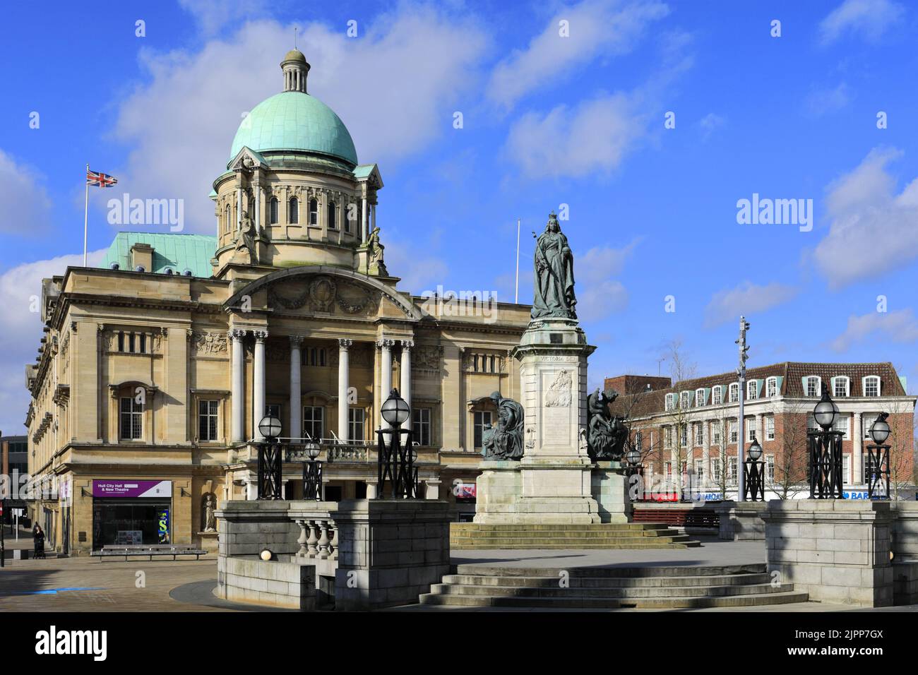 Hull City Hall, Queen Victoria Square, Kingston-upon-Hull, East Riding of Yorkshire, Humberside, England, Großbritannien Stockfoto