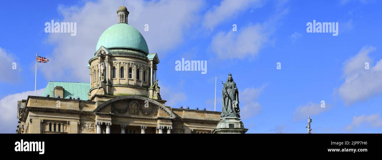Hull City Hall, Queen Victoria Square, Kingston-upon-Hull, East Riding of Yorkshire, Humberside, England, Großbritannien Stockfoto