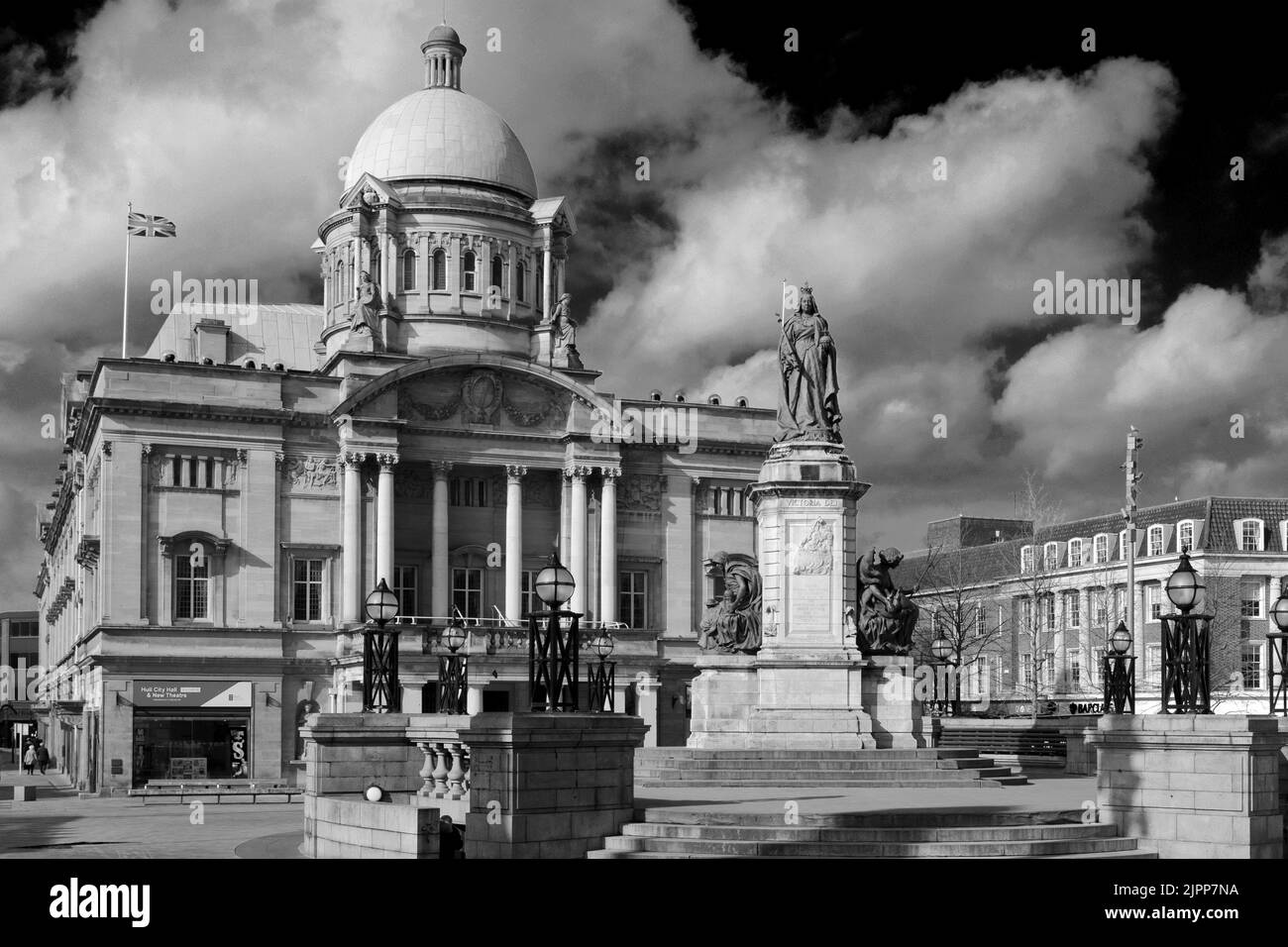 Hull City Hall, Queen Victoria Square, Kingston-upon-Hull, East Riding of Yorkshire, Humberside, England, Großbritannien Stockfoto