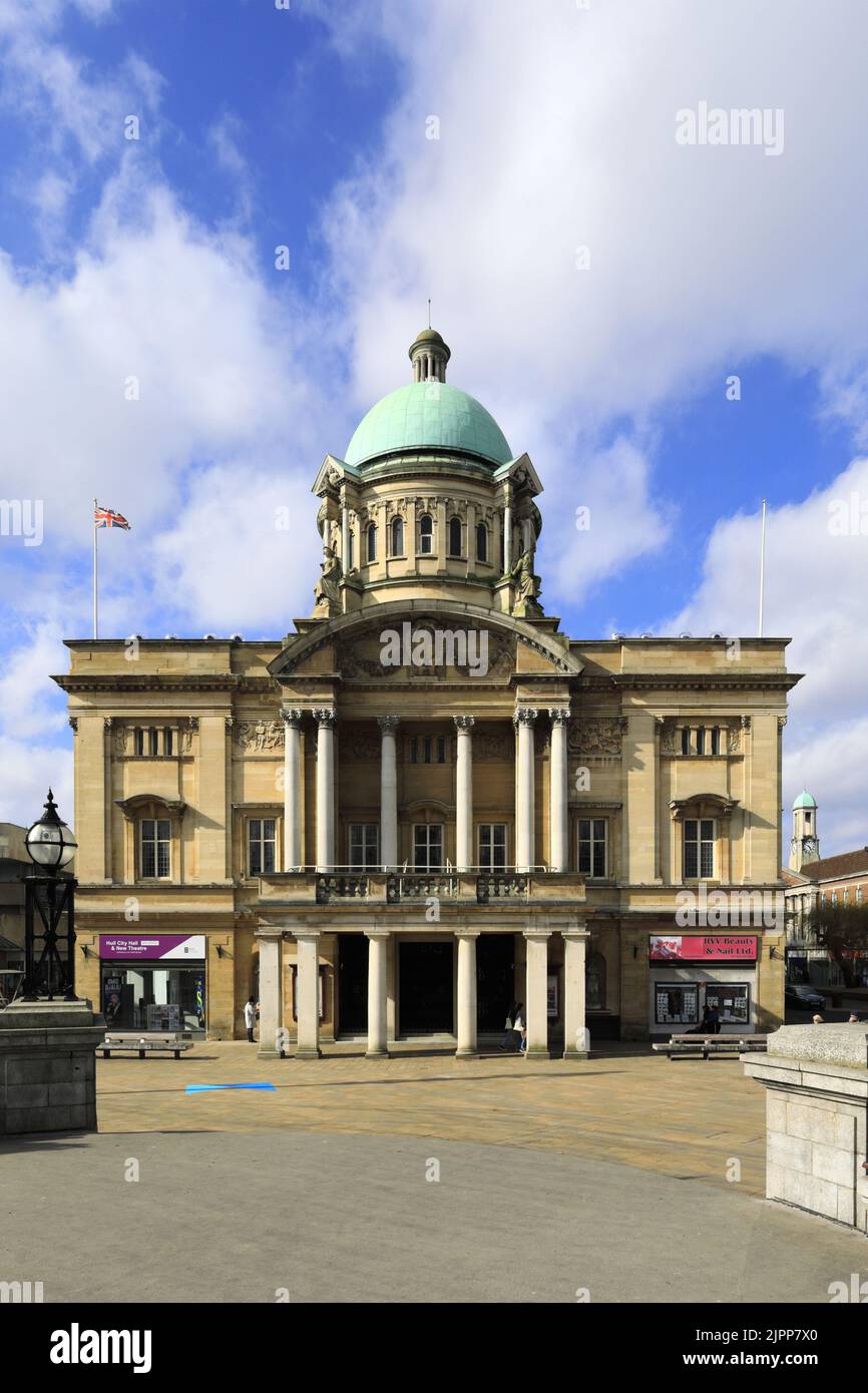 Hull City Hall, Queen Victoria Square, Kingston-upon-Hull, East Riding of Yorkshire, Humberside, England, Großbritannien Stockfoto