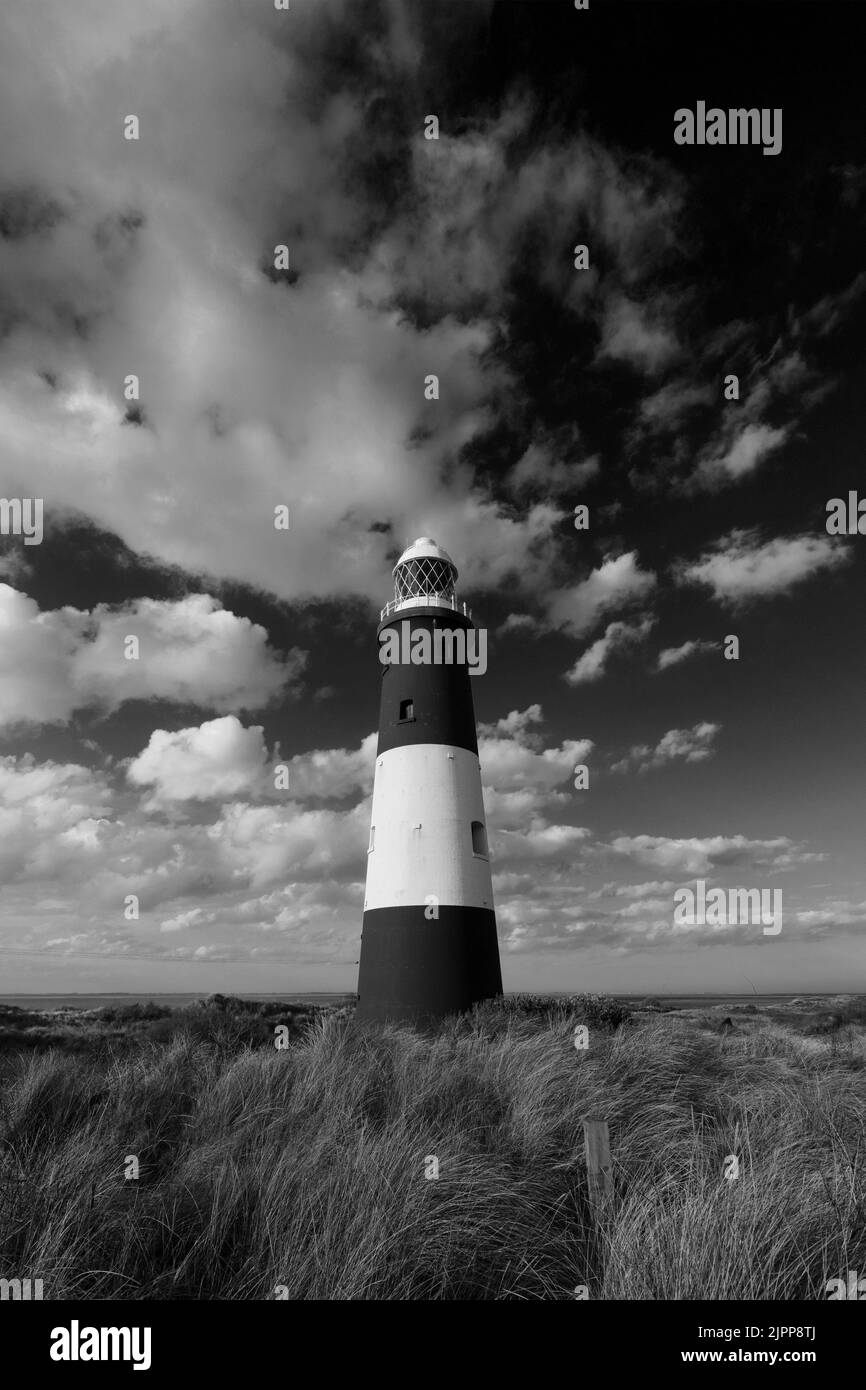 Der Leuchtturm auf Spurn Head, East Riding of Yorkshire, Humberside, England, Großbritannien Stockfoto