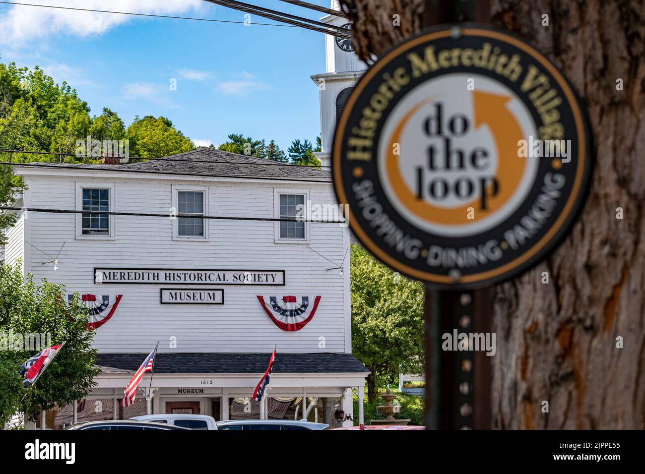 Das Meredith Historical Society Museum an der Main Street in Meredith, New Hampshire. Stockfoto