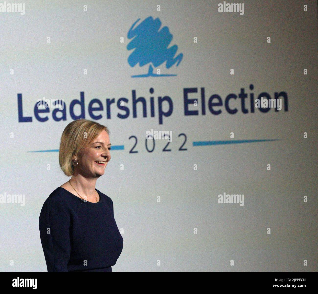 Liz Truss während einer Veranstaltung im Manchester Central Convention Complex in Manchester, als Teil der Kampagne zur Führung der Konservativen Partei und zum nächsten Premierminister. Bilddatum: Freitag, 19. August 2022. Stockfoto