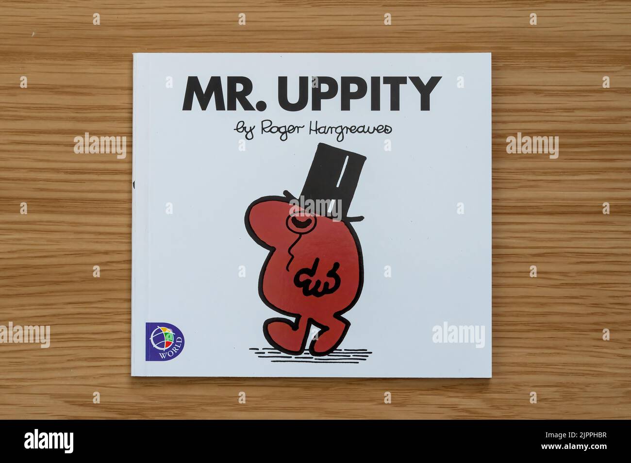 CHESTER, VEREINIGTES KÖNIGREICH - JULI 31. 2022: Mr Uppity, Titelbild der Mr Men-Buchreihe Stockfoto